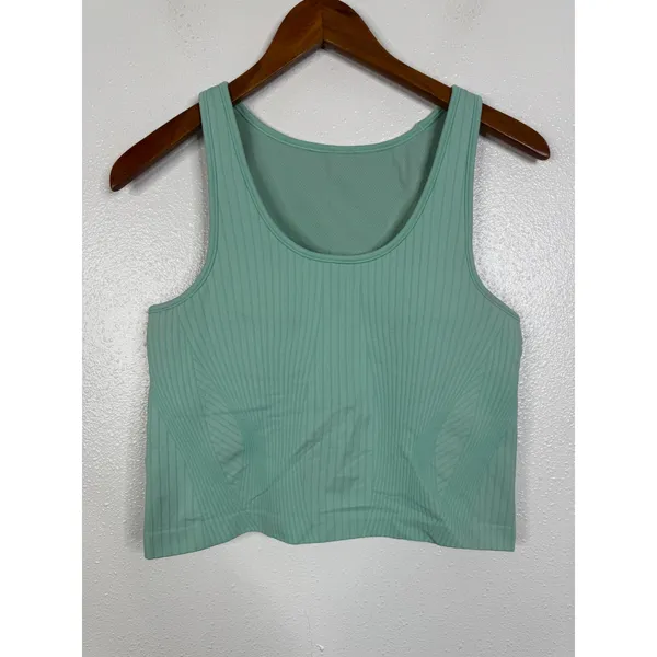 Lululemon Ebb to Street Cropped Tank Top Rib Map Wild Mint Ice Green Size 10 - Image 4