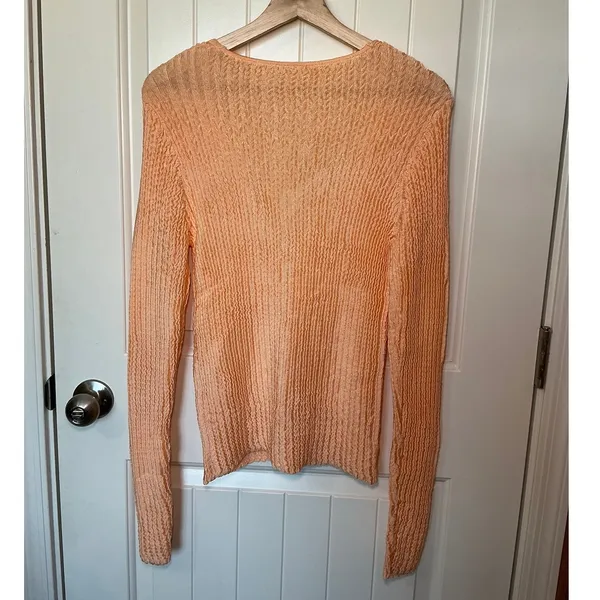 NWT Free People Waffle Knit Pucker Up Small Cardi Tender Peach - Image 2
