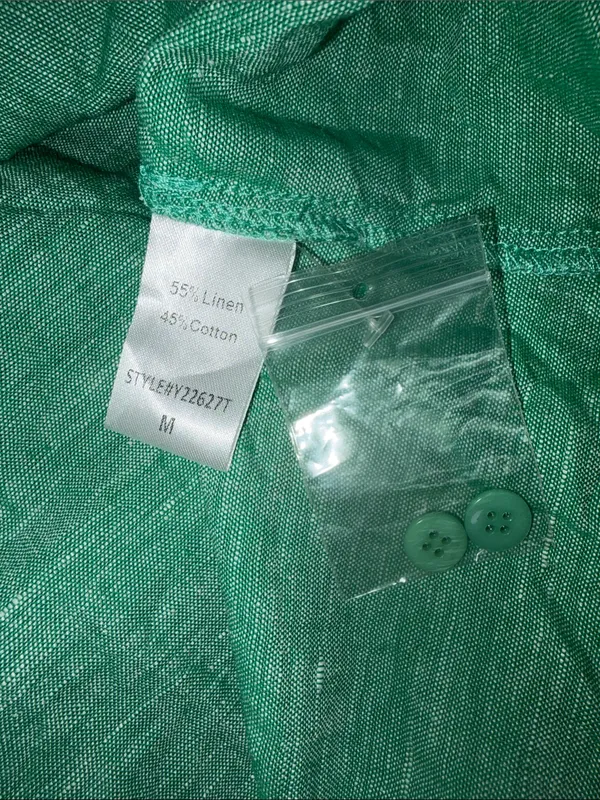 NEW Tuckernuck Sea Green Lydell Linen Band Collar Maxi Shirt Dress size Medium - Image 8