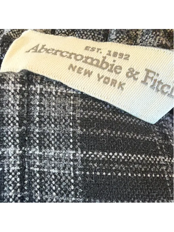 Abercrombie & Fitch Plaid Shorts Black/Light Gray Size XS - Image 9