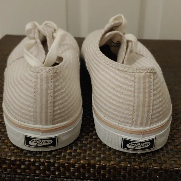 Sperry Top-Sider size 9 1/2 pale pink & white stripe NWOT - Image 4