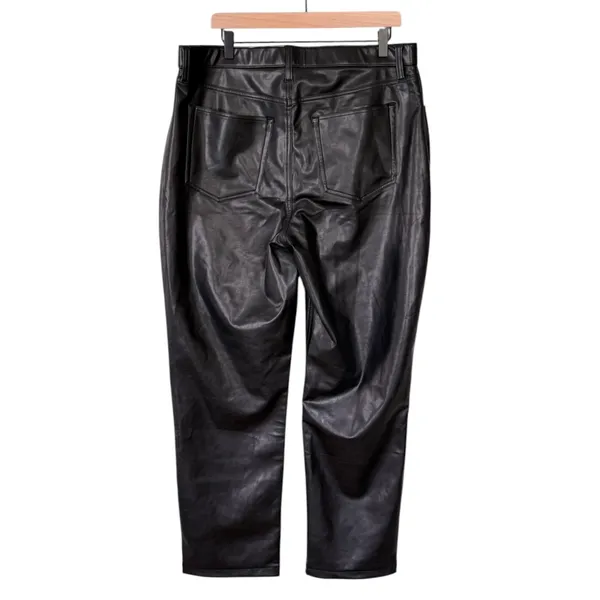 Abercrombie & Fitch The 90s Straight Ultra High Rise Vegan Leather Black Size 33 - Image 5