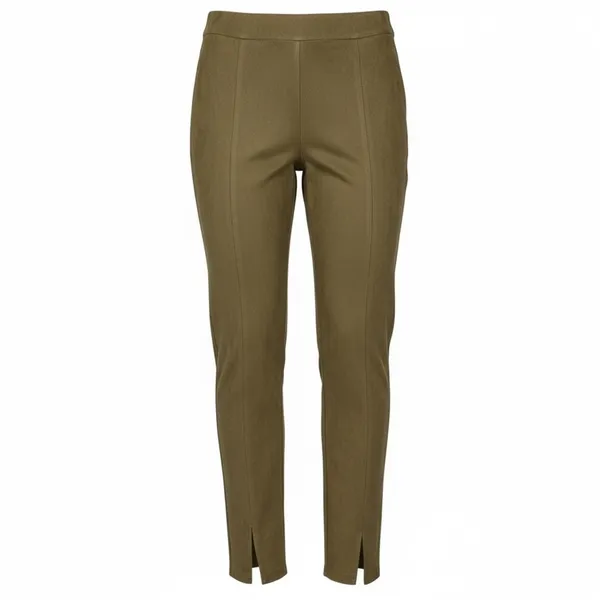 Avec Les Filles Olive Green Faux Suede Slim Pants Split Hem Size Medium - Image 11