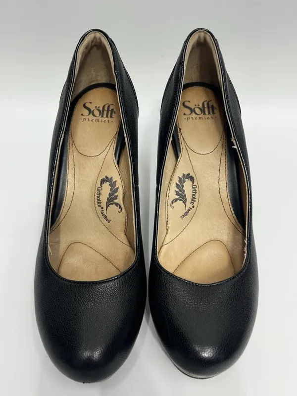 Sofft Premier Mandy Platform Heels Size 8.5 Black Leather Ortholite Footbed - Image 3