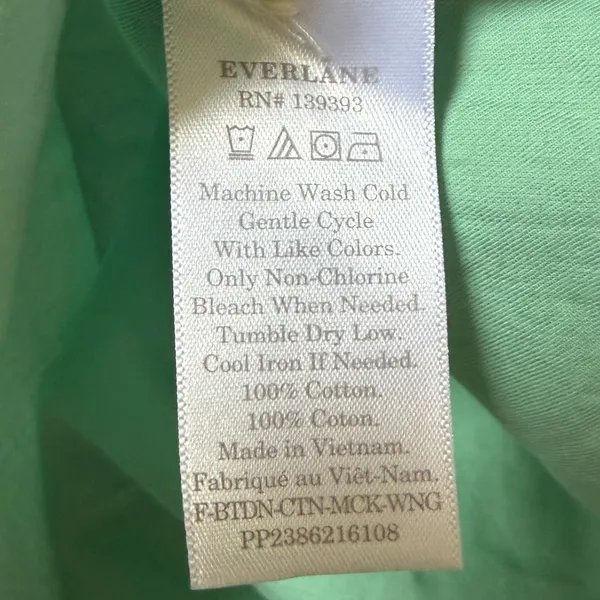 Everlane The Wing-Shoulder Mockneck Top Jade Green Cotton Blouse Size 4 NEW - Image 4