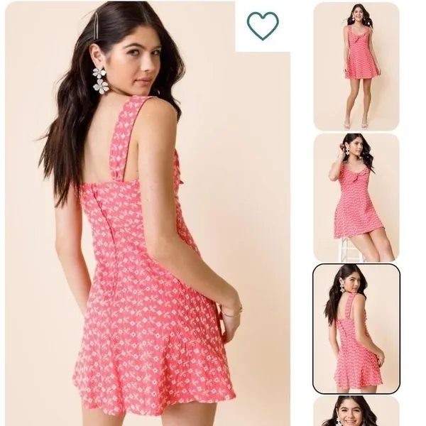 BLUE RAIN | NWT Women's Boutique Pink Andrea Embroidered Eyelet Mini Dress,‎ L - Image 2