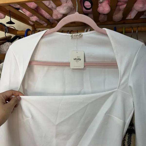 Free People Intimately BodySuit Top Size Small White Essential Summer‎ Basics - Image 7