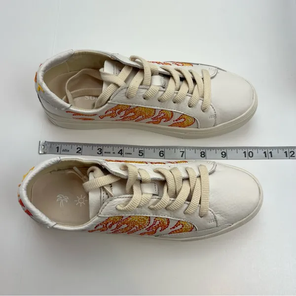 Soludos Hot Stuff Ibiza Platform Sneaker Womens Size 7 White‎ Multi Lace-Up NEW - Image 12