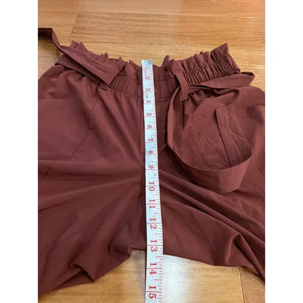 Athleta Paperbag Waist Pants‎ Womens Brown Tapered Belted Cargo Size 4 - Image 7
