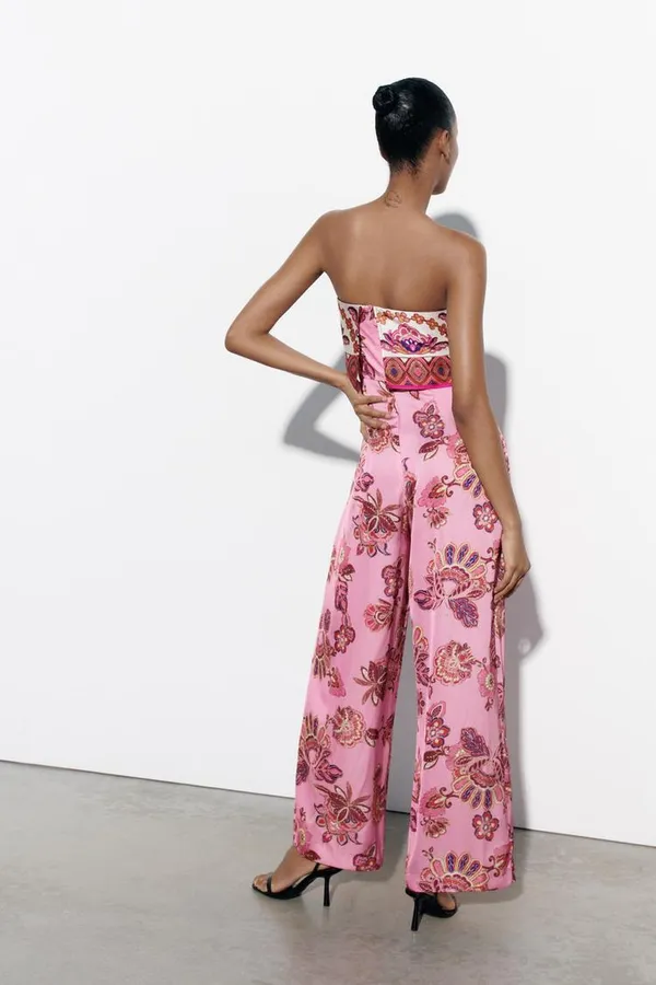 jumpsuit romper wide leg sleeveless boho floral summer vacation casual - Image 10