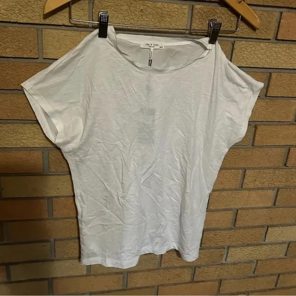 NWT Rag & Bone The Slub Pleat Short Sleeve Tee White Size XS - Image 2