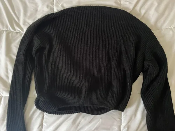 Amazon Black Wrap Around Sweater - Image 2