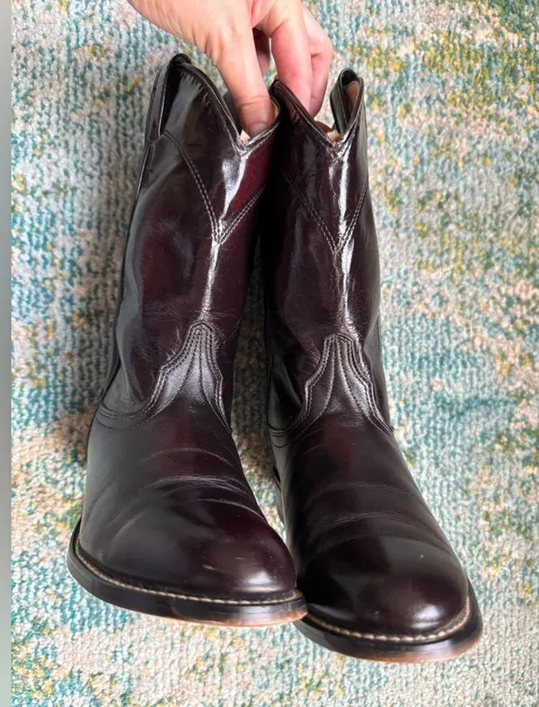 Vintage Laredo dark brown mid western cowboy boots, size 6.5 - Image 13