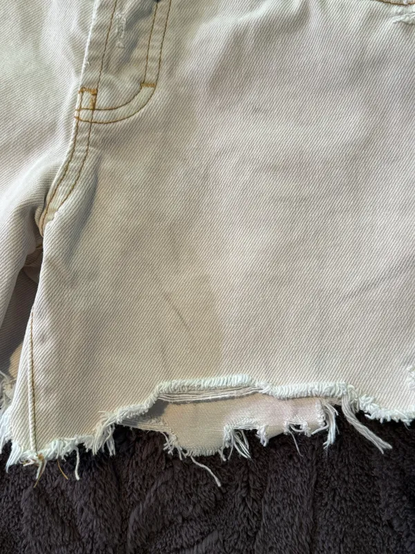 Embroidered High-Rise Denim Shorts - Image 3