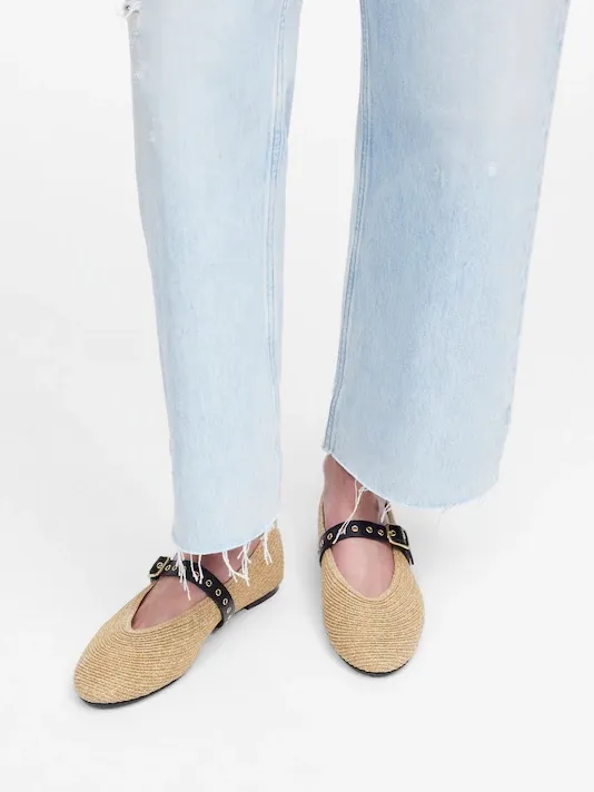 Madewell The Remy Mary Jane Flat in Natural Multi Size 8.5 - Image 4
