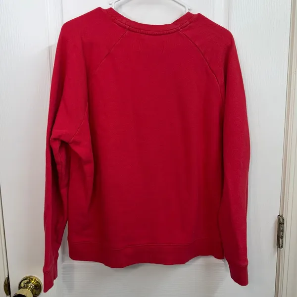 Lucky Brand red embroidered GIRL casual crewneck 100% cotton sweatshirt casual L - Image 6