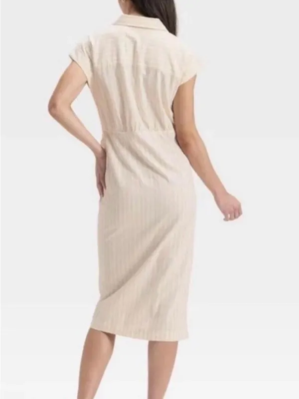 Universal Thread Cream Tie-Waist Midi Wrap Dress - Image 2