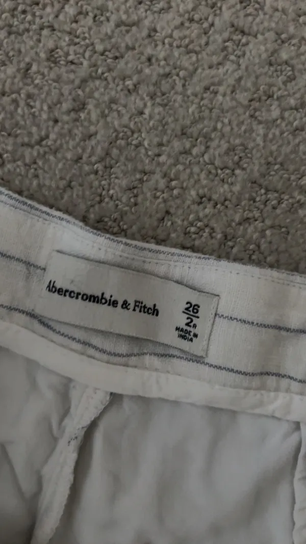Abercrombie & Fitch white pinstripe linen pants, size 26 - Image 2