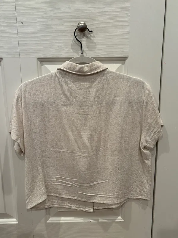 Love Note Cropped Beige Top - Image 2