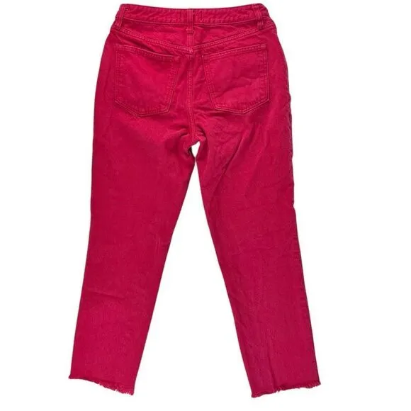Abercrombie Red A&F Mom Jeans Relaxed‎ Tapered Leg Size 4 Short - Image 2