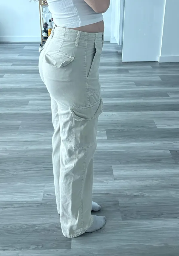 Zara Khaki cargo pants with pockets - Image 2