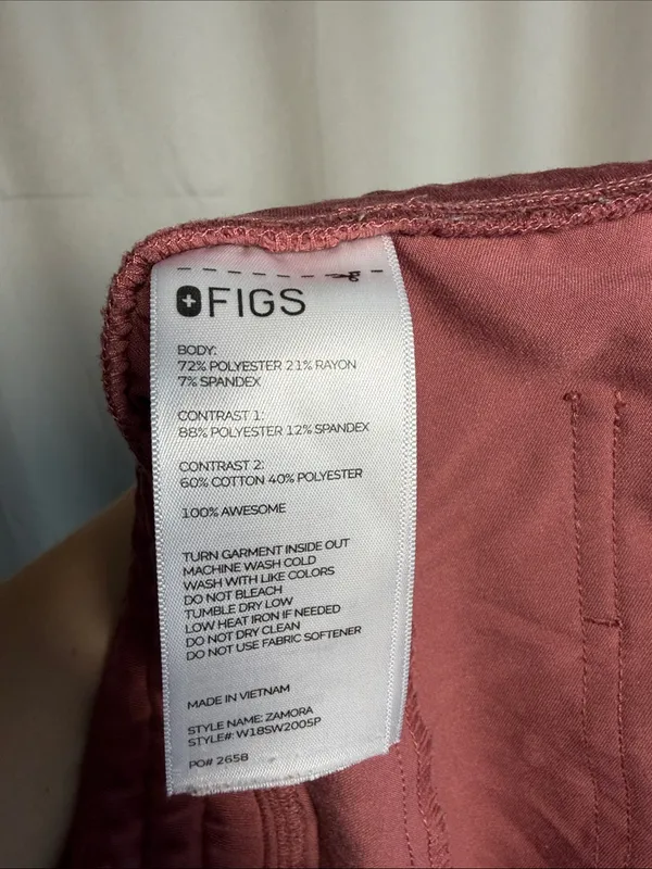 Figs Zamora‎ Jogger Scrub Pants Mauve Pink Large Petite - Image 2