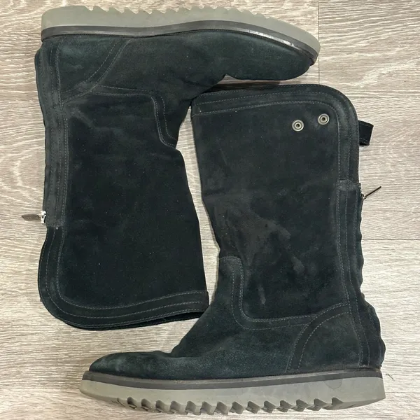 Aquatalia Paloma Black Suede Shearling Lined Snow Boots Italy‎ Apres Ski Sz 11 - Image 5