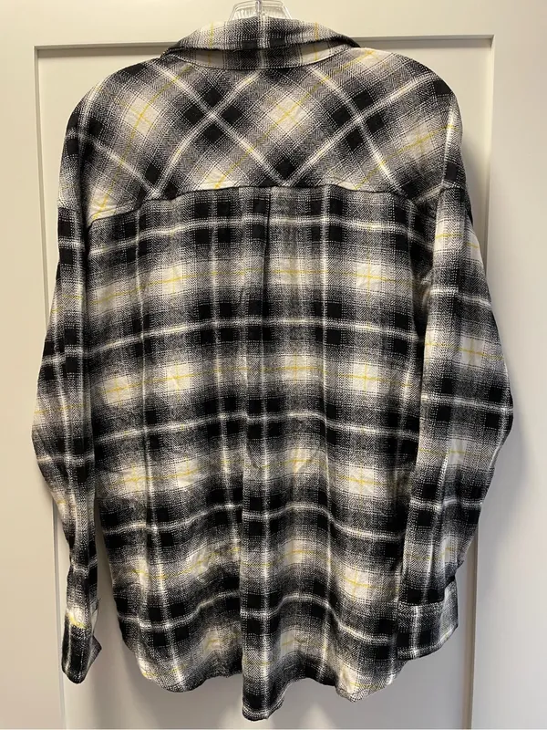 BP Black, White & Yellow Plaid Shirt - Image 4