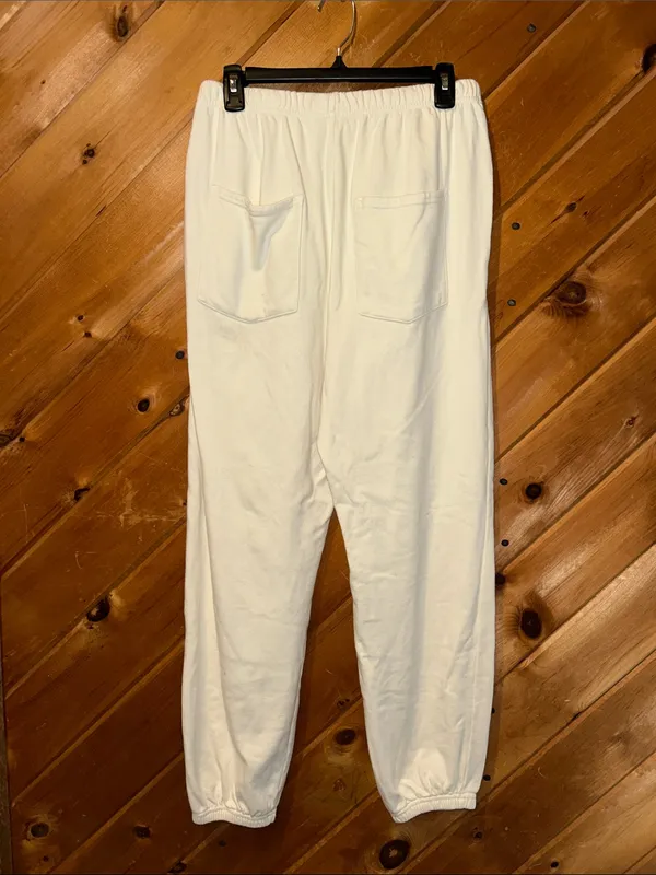 Free people movement oversized tofu white jogger sweatpants - Image 6