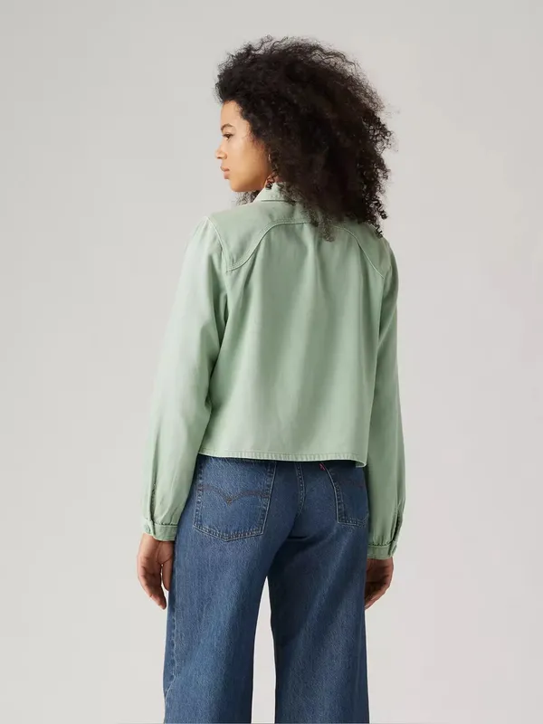 Levi's Tyla Shirt Button Down Collar Blue Surf Green Cotton Lyocell Size Small‎ - Image 2
