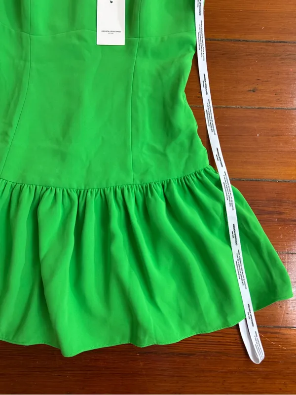 NWT Amanda Uprichard Apple Green Drop Waist Square Neck Mini Dress Sz M 🧡🍄 - Image 9