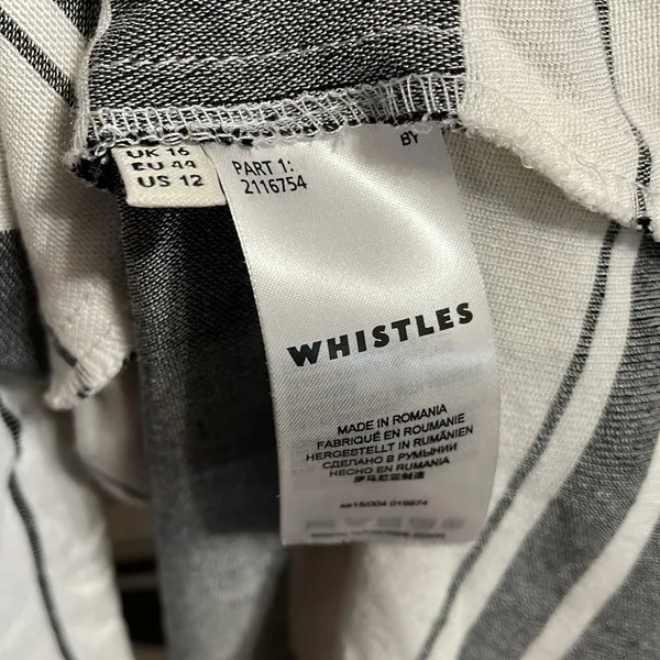 WHISTLES Hayley Stripe Midi Dress Minimalist Lagenlook‎ Pockets Capsule Wardrobe - Image 6