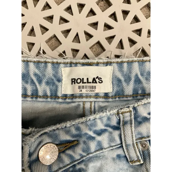Rolla's Original Straight High Rise Jeans in Sunbleach Worn 28 Womens Denim Pant - Image 8