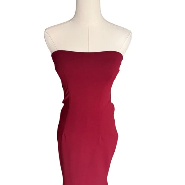 Katie May - Mary Kate Gown in Bordeaux Strapless Backless Formal Dress Sz 0 - Image 4