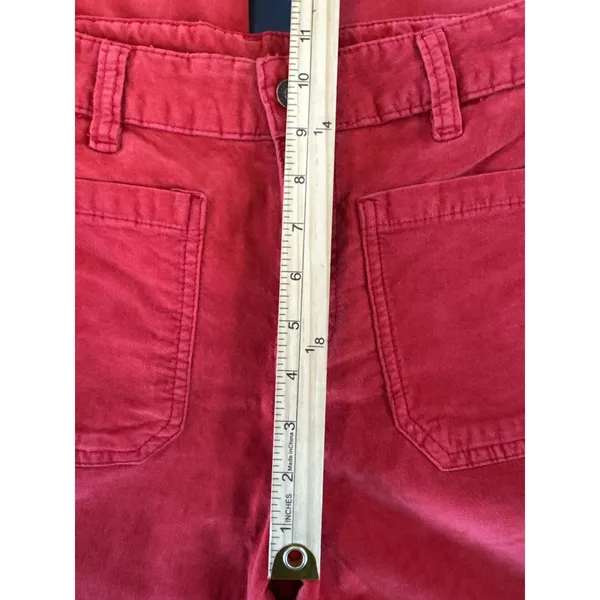 NWOT Free People High‎ Time Velvet Kick Flare Pants Red Dahlia Size 8 (fits 6) - Image 6