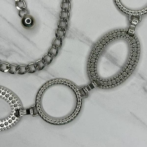Chunky Studded Silver Tone Chain Belt One Size (OS) ✨ - Image 7