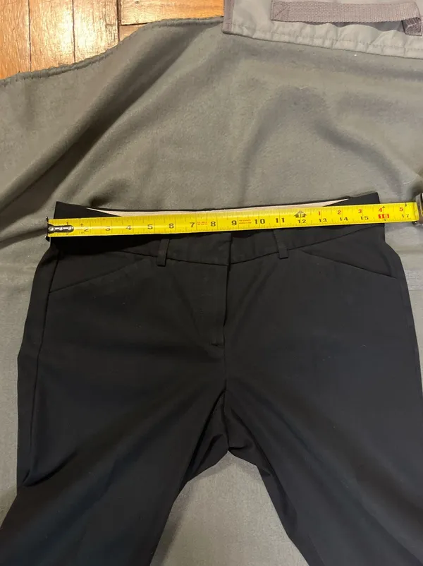 Theory Women's Black Cotton Blend Slim Straight Dress Pants Size 8 - Image 11