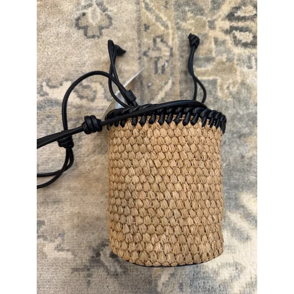 Tory Burch Emmerson Raffia Bag Cross Body Toffee Crunch NWT - Image 11