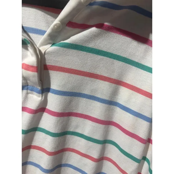 Vtg Winners Choice Womens Striped Polo Shirt Long Sleeve Casual‎ Pullover Top L - Image 4