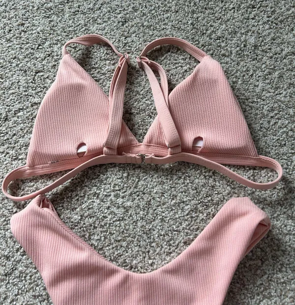 Pink Ribbed Bikini Set - Image 5