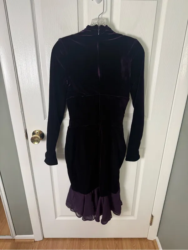 House of CB Dahna Dark Purple Velvet Corset Dress S - Image 6