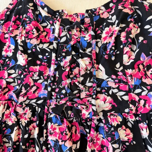 Torrid Dark Coquette Floral Corset Lace Up Smocked Sundress Plus Size 1 - Image 13