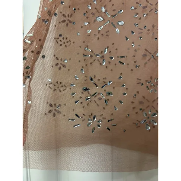 Anthropologie Crystal Sheer Maxi Skirt XS Fairycore Mesh Bling Ethereal - Image 6