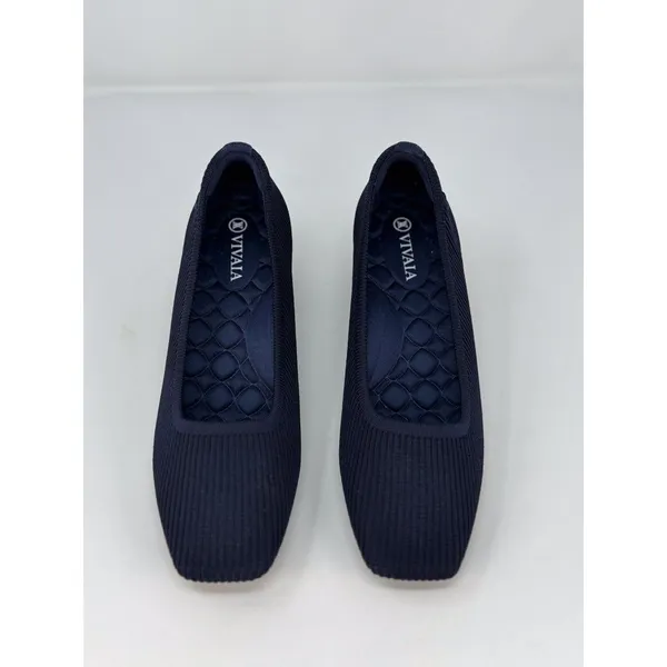 VIVAIA Melody Pro Heels Blue Square Toe Chunky Block Slip On Pumps 37.5 US 7 - Image 4