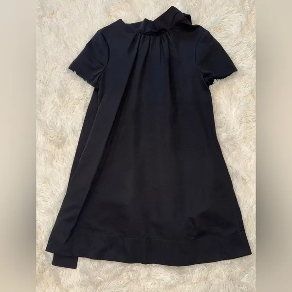 NEW STAUD ILANA high neck bow mini black dress sz S - Image 4