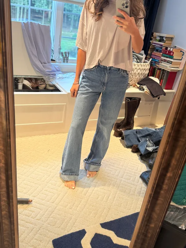 Dynamite Heidi Mid Rise Wide Leg Jeans Medium Wash Size 0/25 - Image 2