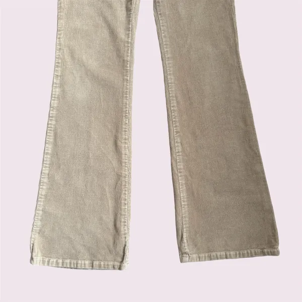 Just USA Y2K 2000’s Khaki Tan Preppy Low Rise Corduroy Casual Straight Leg Pants - Image 3