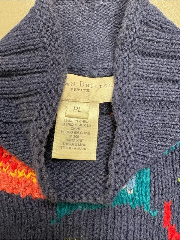 Susan Bristol Vintage Mock Neck Chunky Neck Sweater Grandmacore Womens LP - Image 2