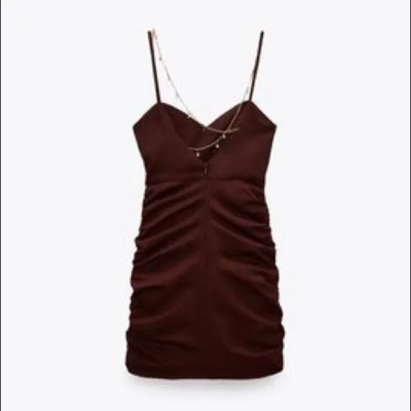 Zara DRAPED DRESS WITH JEWEL‎ CHAIN AT BACK - Image 3
