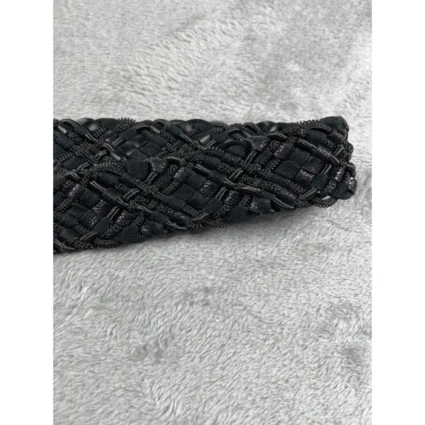 Western Boho Black Braided Leather Belt Waist Cincher Adjustable 50” Large XL - Image 6